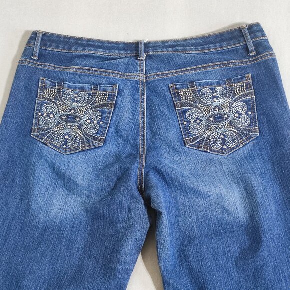 Nine West jeans women's size 12 ink blue colour Date Night Fit Straight leg - Picture 4 of 15